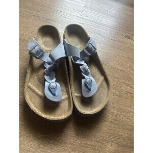 Birkenstock Gizeh Braided Dusty Blue Oiled Leather size 37 US 6